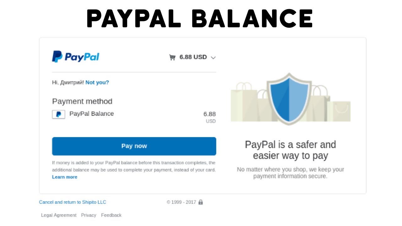 How can I pay using PayPal balance? : Support Portal