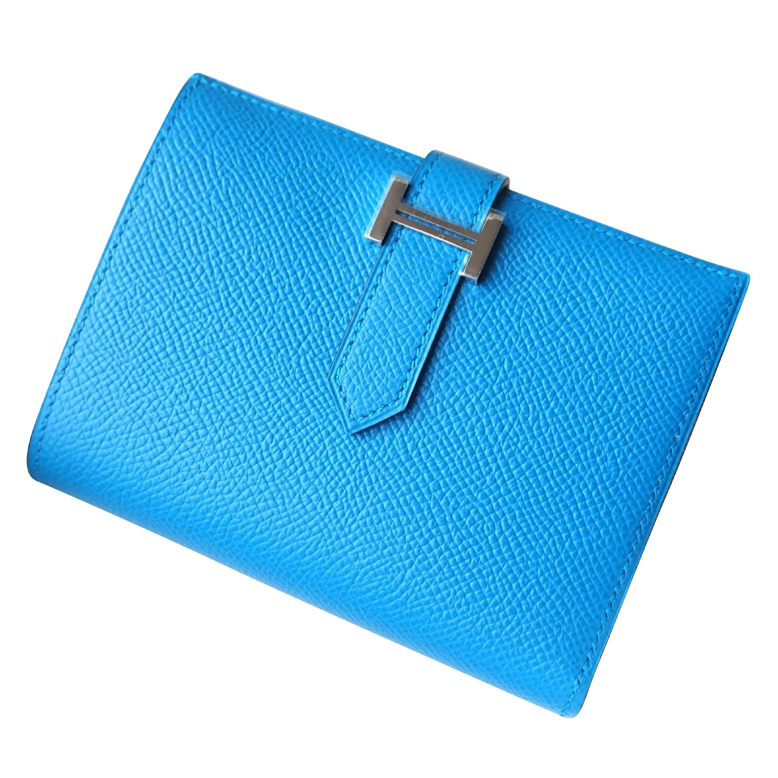 Hermès Blue Epsom Béarn Compact Wallet