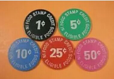 Food stamp coins in the s