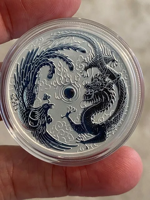 $1 Mythical Creatures Dragon & Phoenix 1oz Silver BU Coin - Town Hall Coins and Collectables