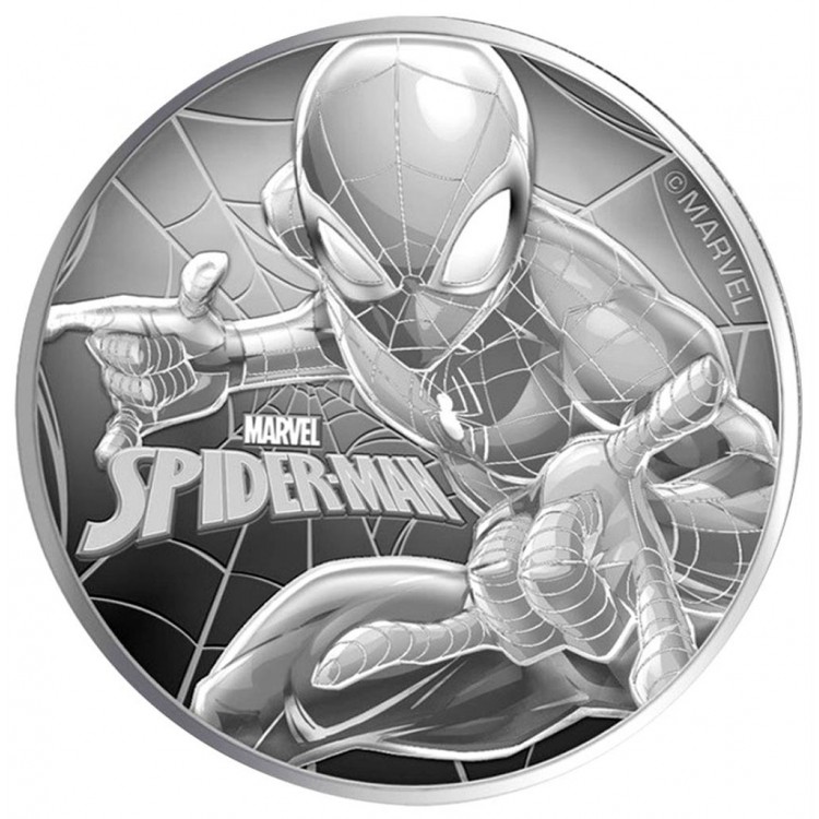 SPIDER-MAN MARVEL SERIES 1 oz Silver Coin Original Spiderman Pouch | Gold & Silver Canada