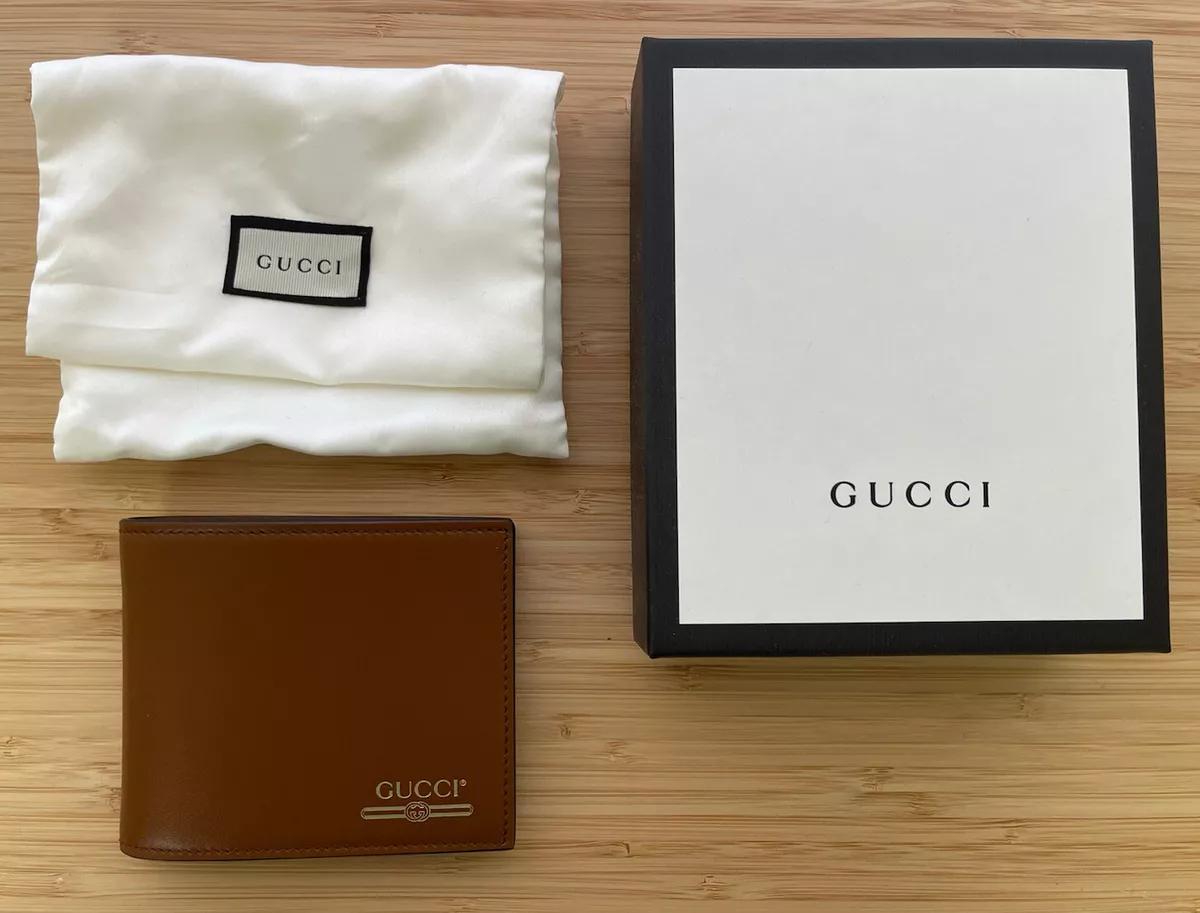 GUCCI Men's Interlock GG Logo Leather Bifold Wallet With ID Slot Black – LussoCitta