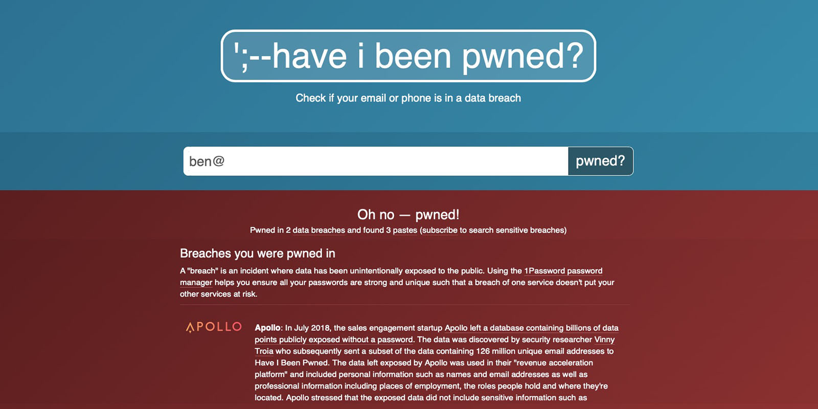 Have You Been Pwned? - GEEK