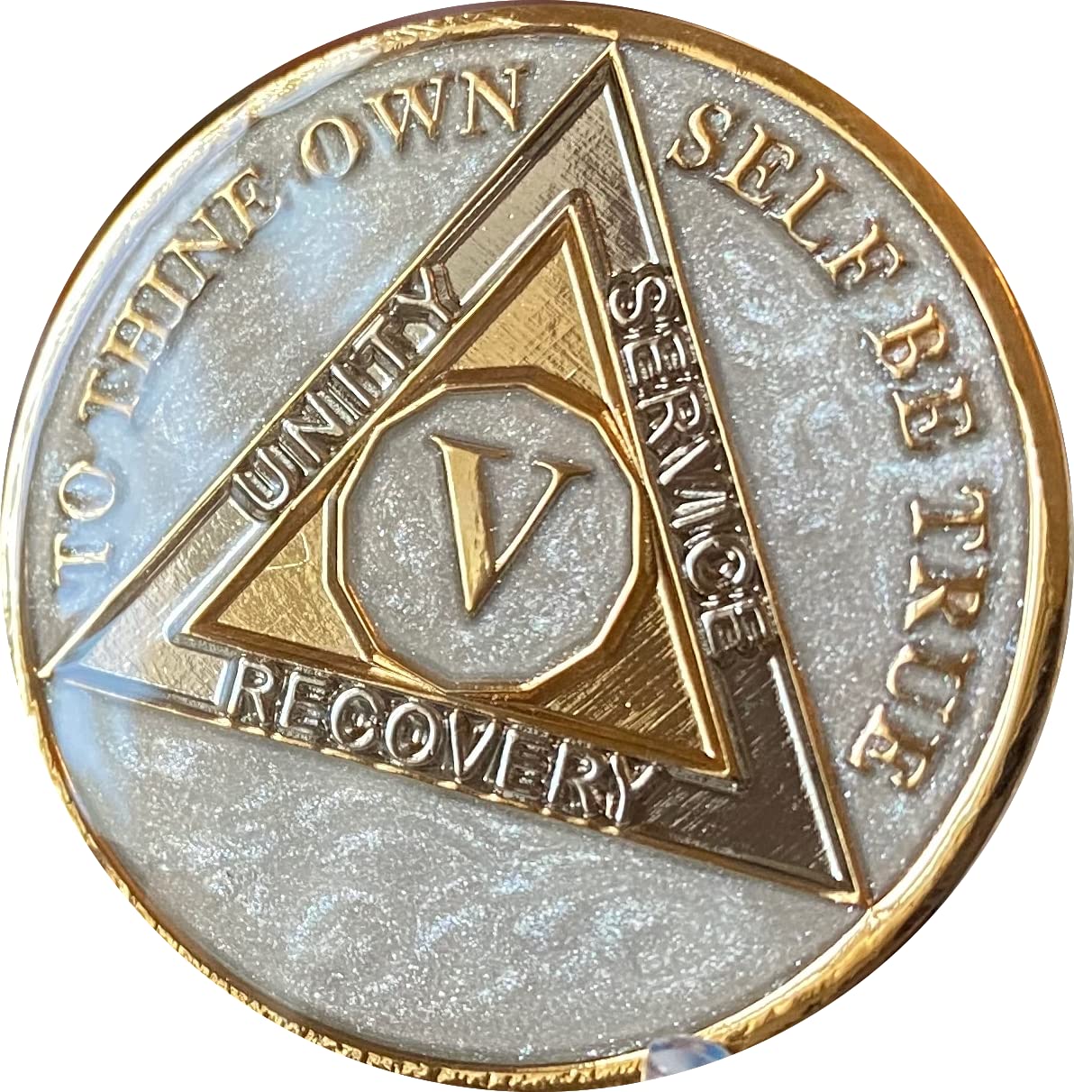 5 Year AA Medallion Fine Silver Sobriety Chip – RecoveryChip