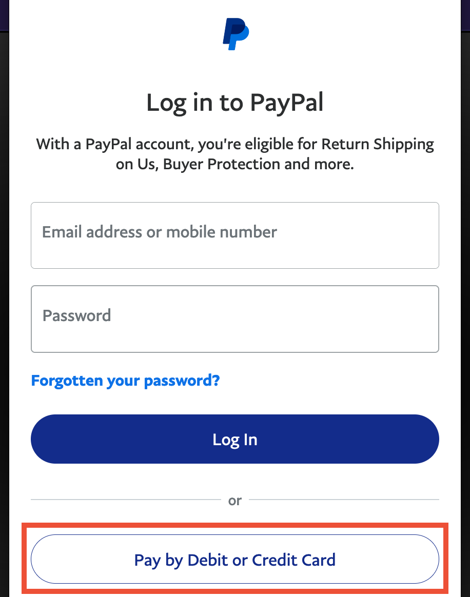 My Account | PayPal GB