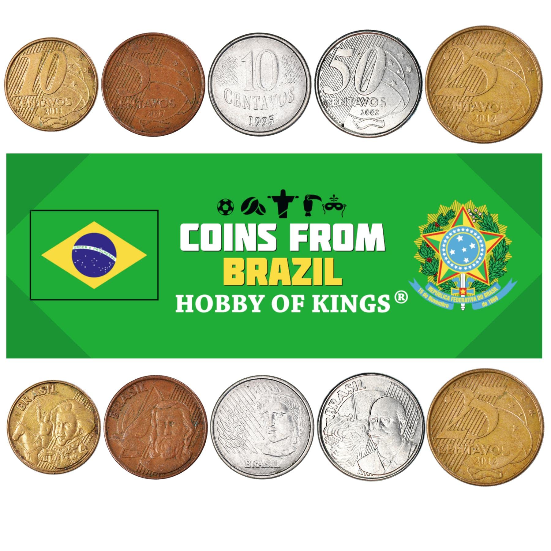 CHOOSE BRAZIL SOUTH AMERICA REAL 10 centavos BRASIL COIN TO קרמיקה אביב