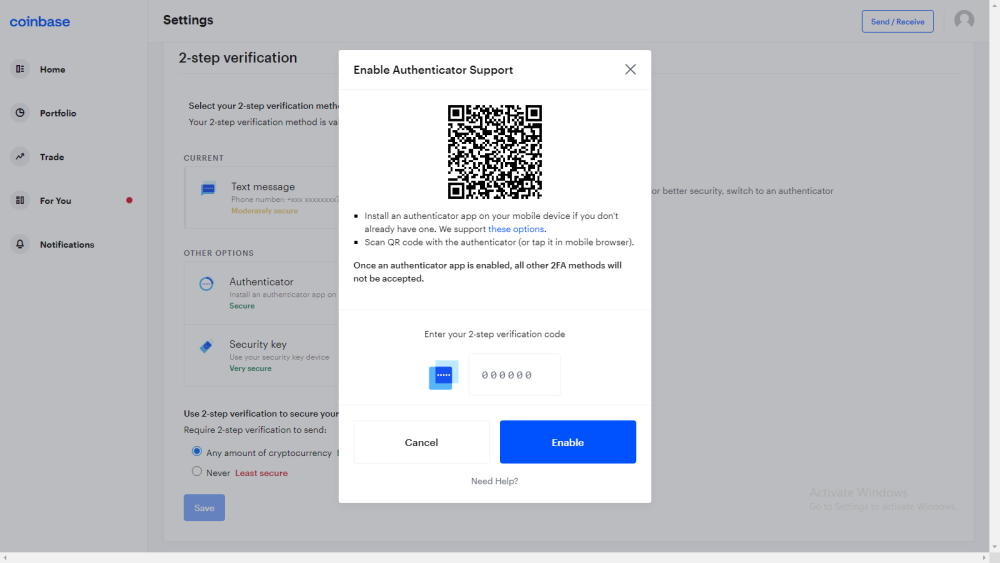 Secure your Coinbase account by enabling two-factor authentication, now! - Innovative India