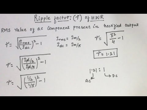 Ripple Factor: Definition, Formula, Effect on Other Rectifiers