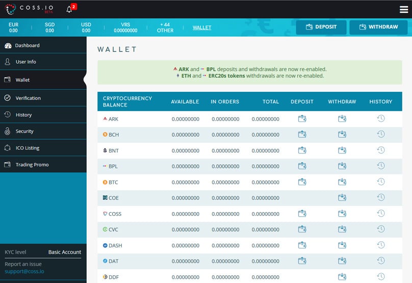 COSS (COSS) live coin price, charts, markets & liquidity