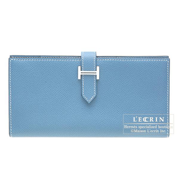 Blue Hermes Epsom Bearn Wallet – Designer Revival