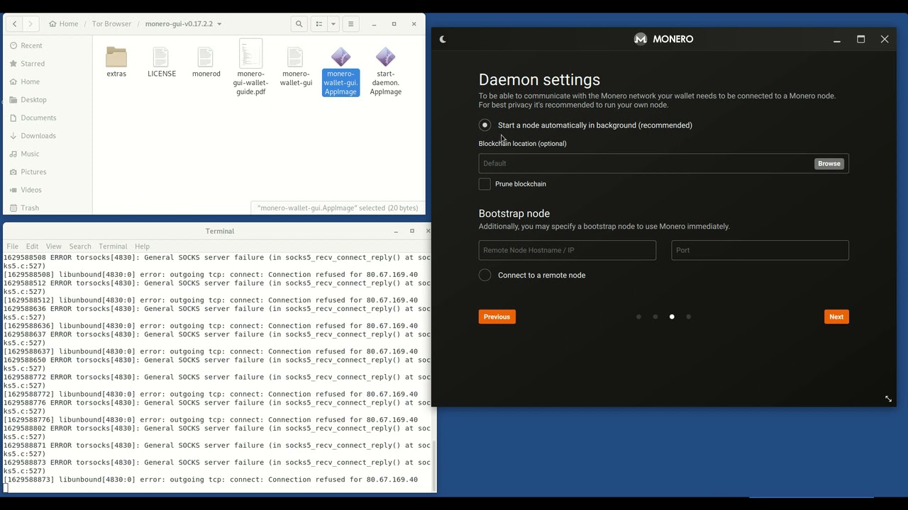 Tails - Exchanging Monero using Feather