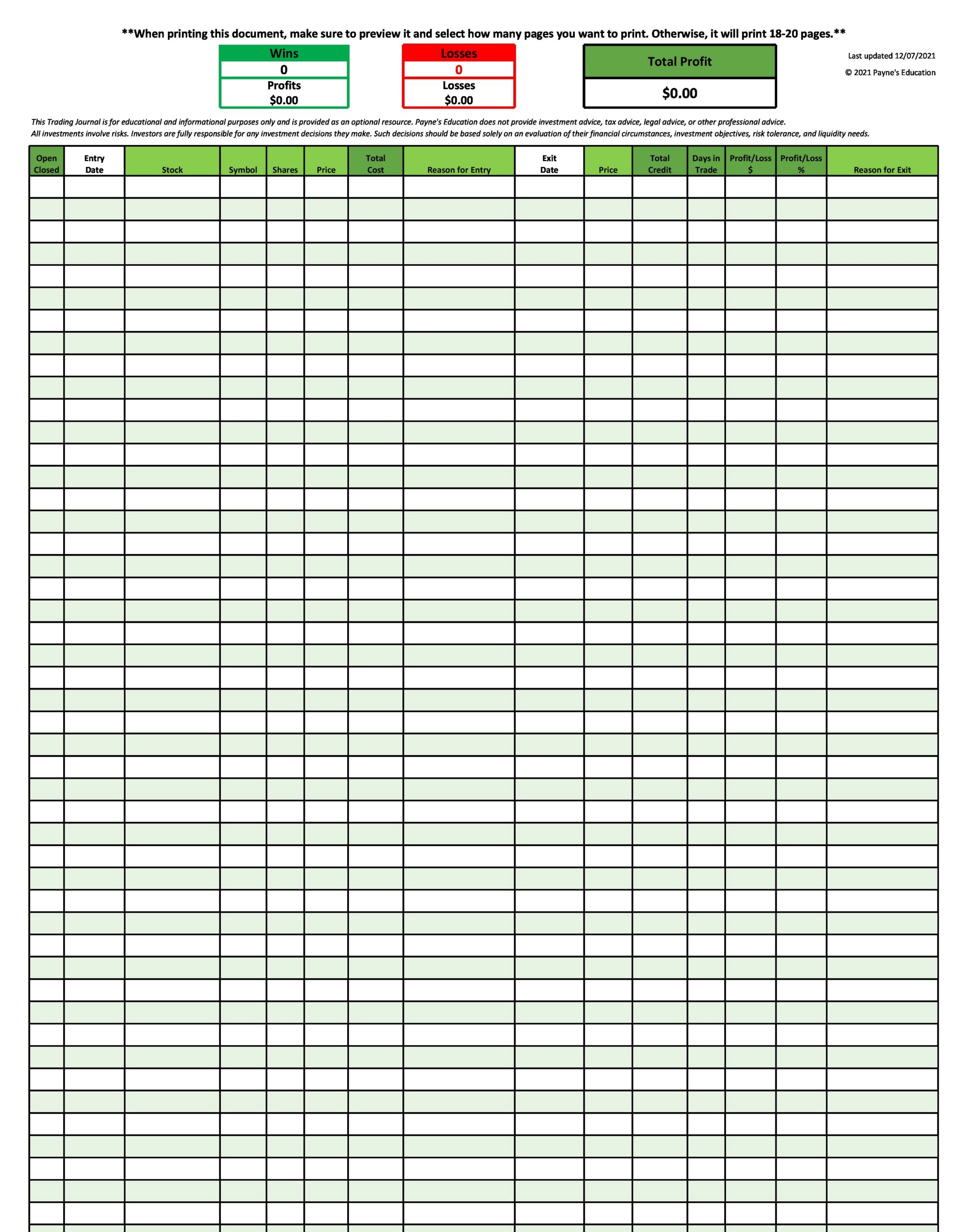 FREE 8+ Investment Trading Journal Form Samples, PDF, MS Word, Google Docs, Excel