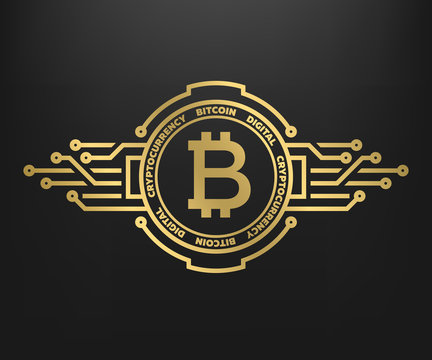 'Mens Bitcoin Logo Cool Cryptocurrency T-Shirt' Sticker | Spreadshirt