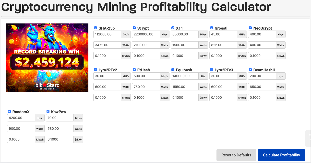 SpaceCoin (SPACE) Mining Profitability Calculator | CryptoRival