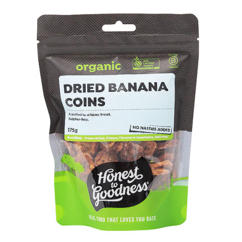 Honest To Goodness Organic Dried Banana Coins g – About Me Organics