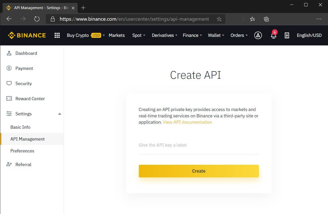 API Keys : Binance Spot - Automated Trading at Alertatron