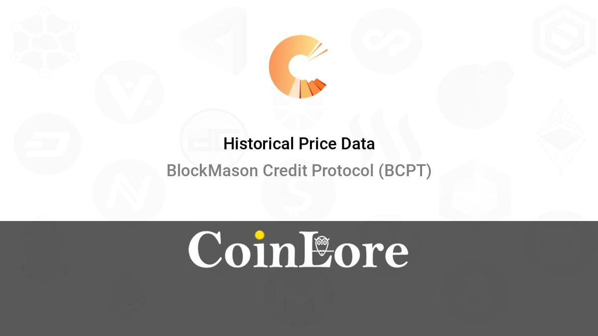 BlockMason Price Today - BCPT Price Chart & Market Cap | CoinCodex