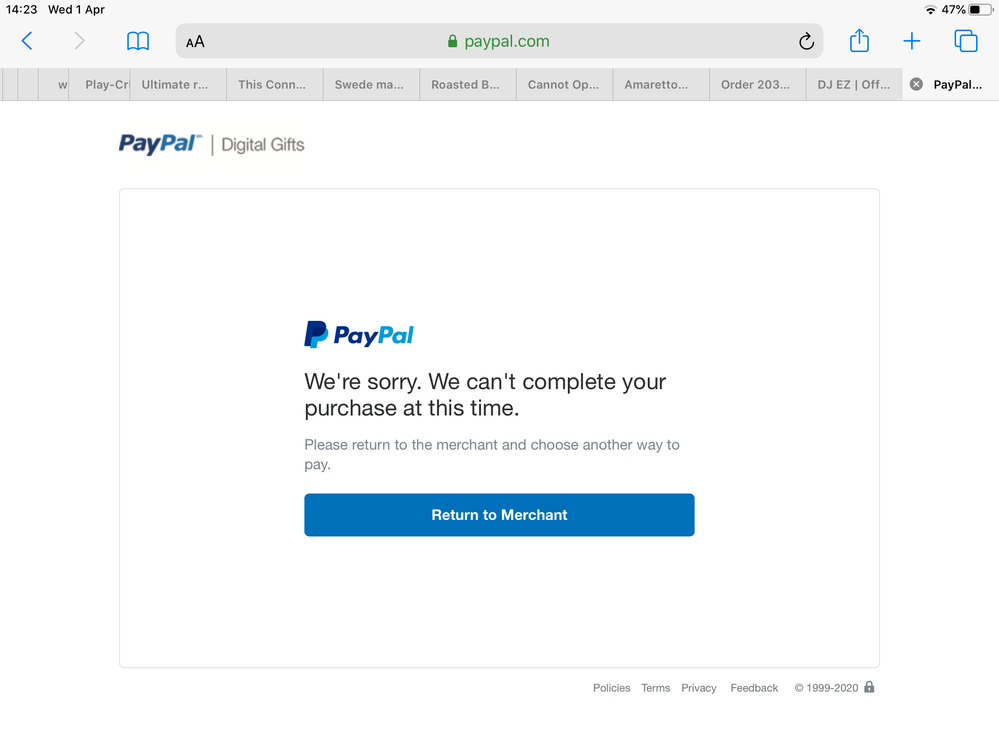 Paypal my cash error code - Page 21 - PayPal Community