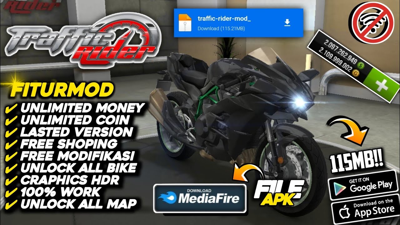 Hack Traffic Rider MOD APK b (Unlimited Money)