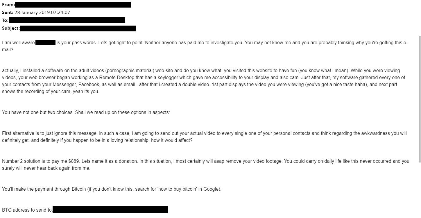 How to deal with Sextortion: Cybersecurity Email Advice