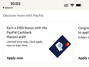 PayPal Cashback Mastercard $ Bonus + Up to 3% Cash Back