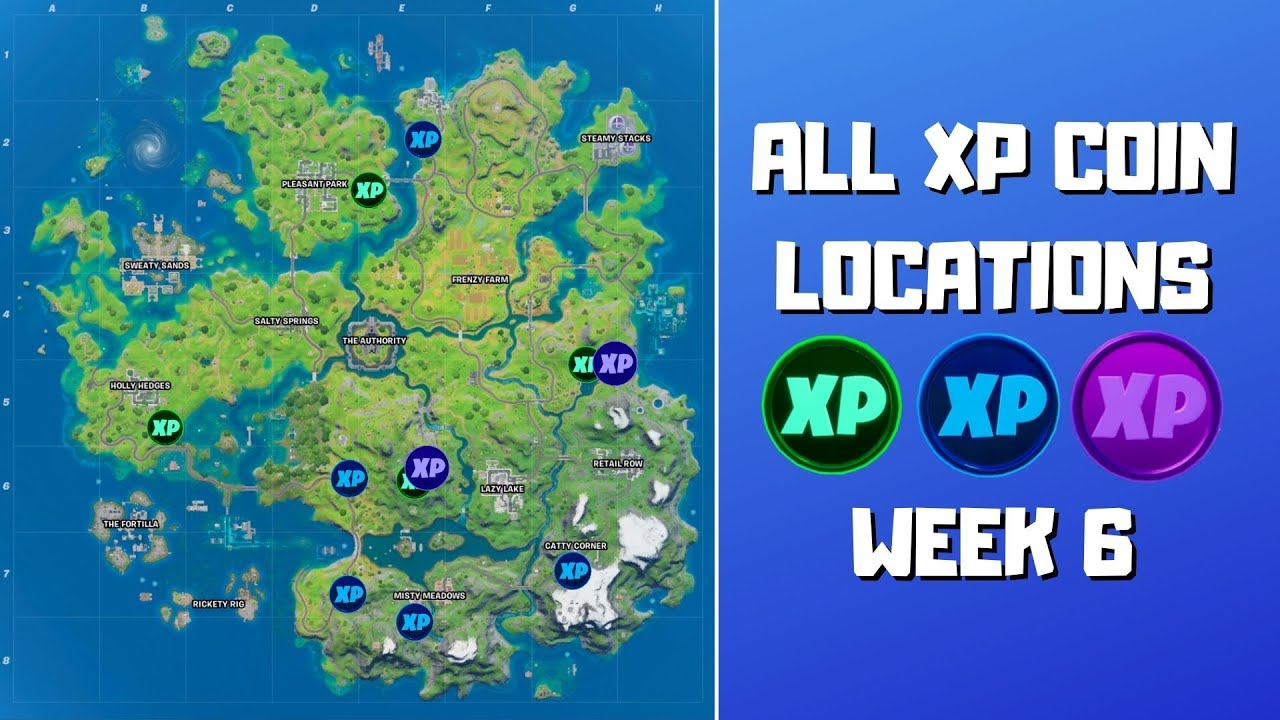 All Fortnite Week 6 XP Coin Location | Drop In App