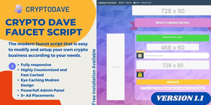 CryptoDave Faucet Script by SniptCode | Codester