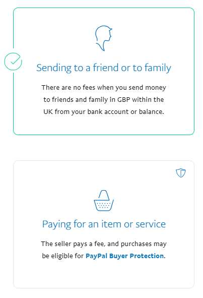 What's the difference between friends and family or goods and services payments? | PayPal RU