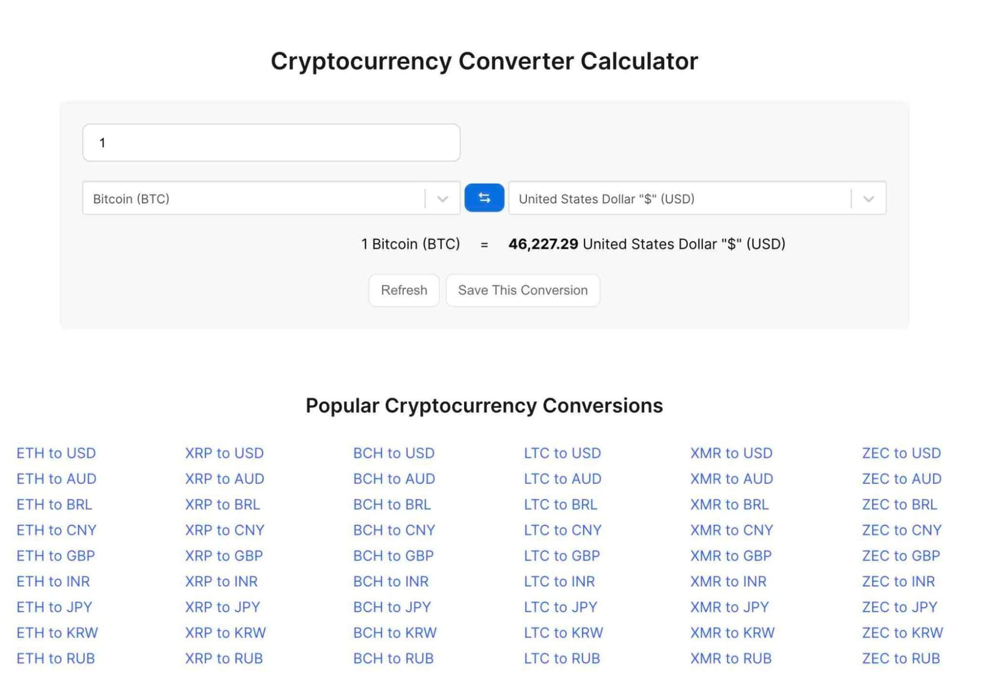 Cryptocurrency Converter and Calculator Tool | CoinMarketCap