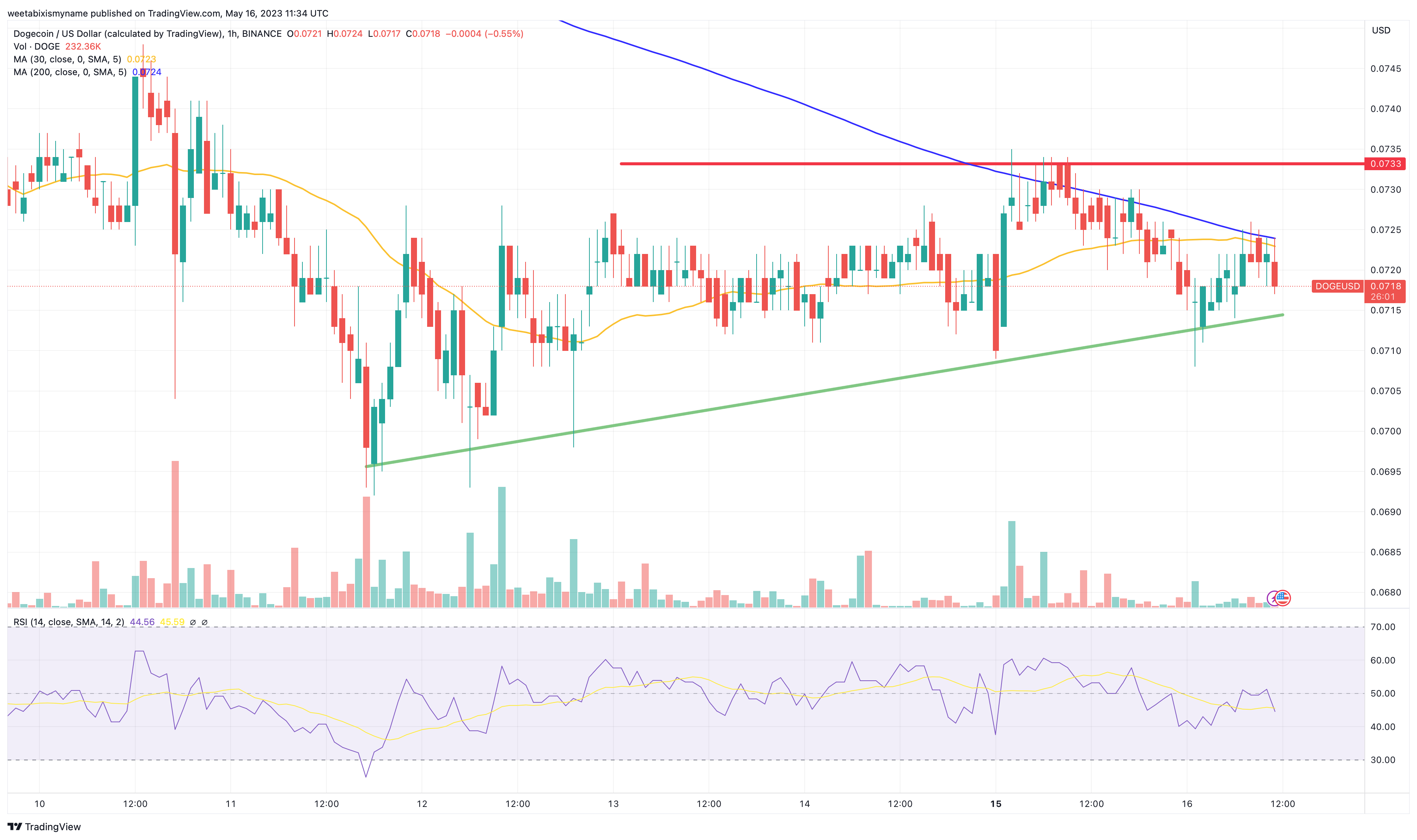 Dogecoin / Tether Price Chart — DOGEUSDT — TradingView