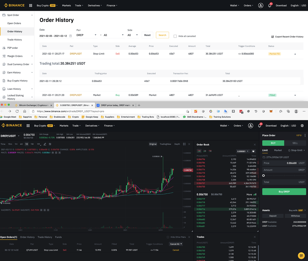 Binance types of orders