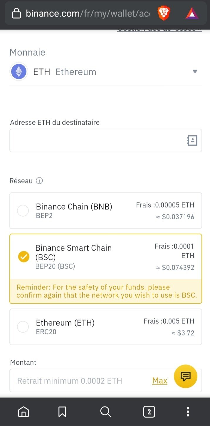 Send eth from binance wallet to deposit on eth trustwallet - English - Trust Wallet