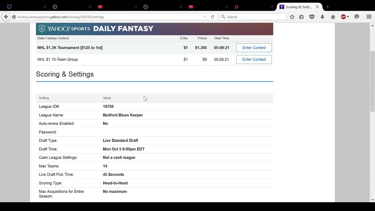 Sign up, join, create, and renew leagues | Fantasy Hockey | Yahoo! Sports