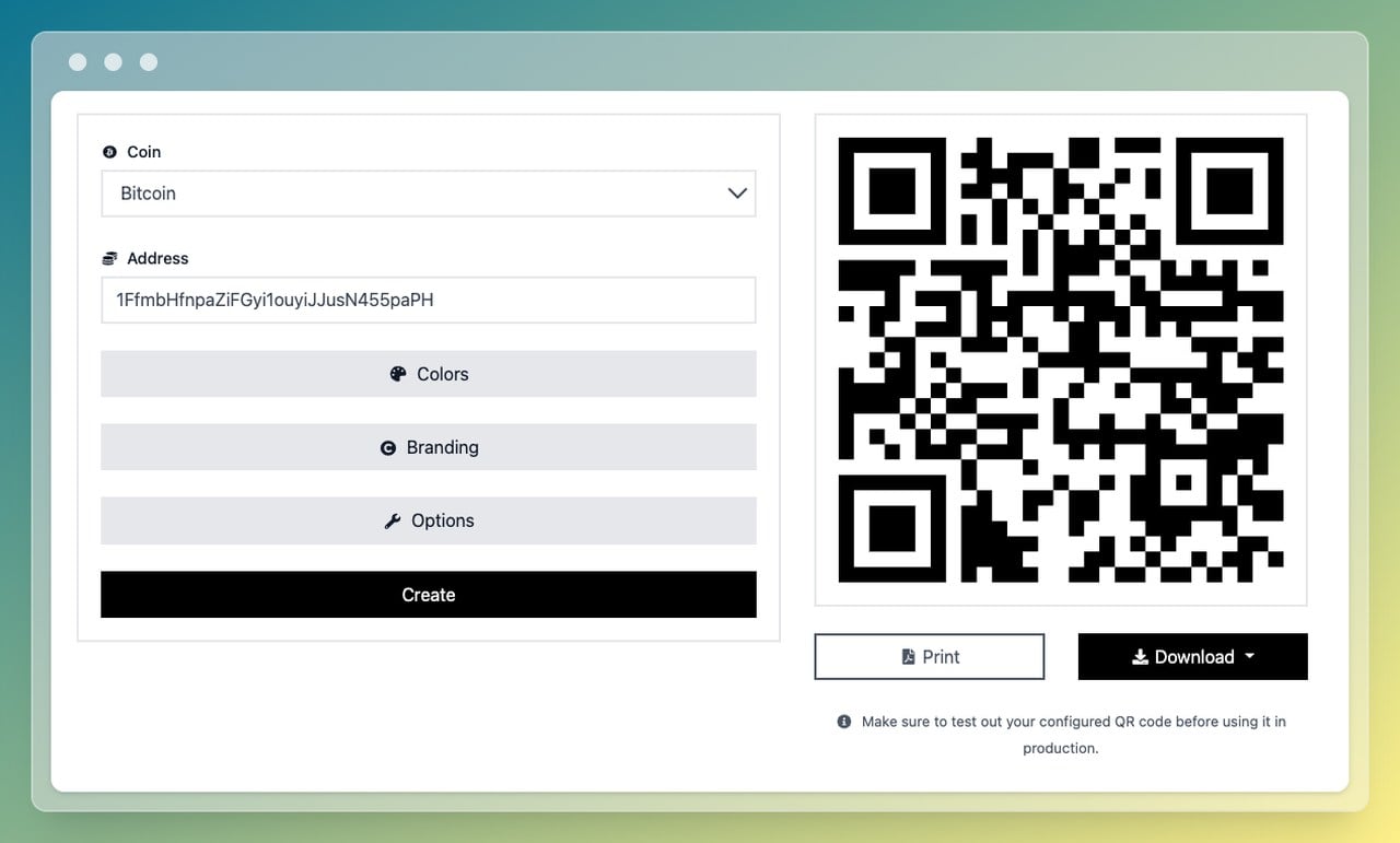 Crypto QR code generator - 77QR