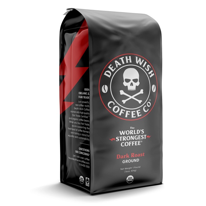 Death Wish Coffee Co Dark Roast Ground Coffee, 1 pound - The Fresh Grocer