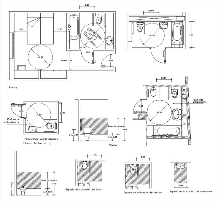 Disabled Toilet 1 DWG, free CAD Blocks download