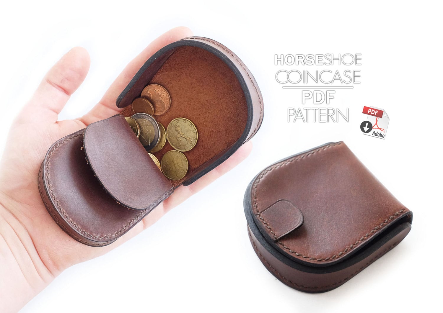 FREE Leather DIY Wallet Pattern - No Sew Triangular Coin Pouch - Creative Fashion Blog