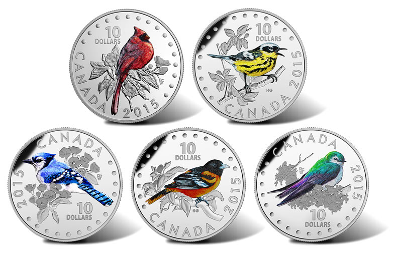 $20 FINE SILVER COIN COLOURFUL BIRDS: BLUE JAY - West Edmonton Coin & Stamp