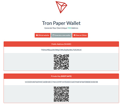 Tron Paper Wallet Generator: How To Generate TRX Paper Wallet