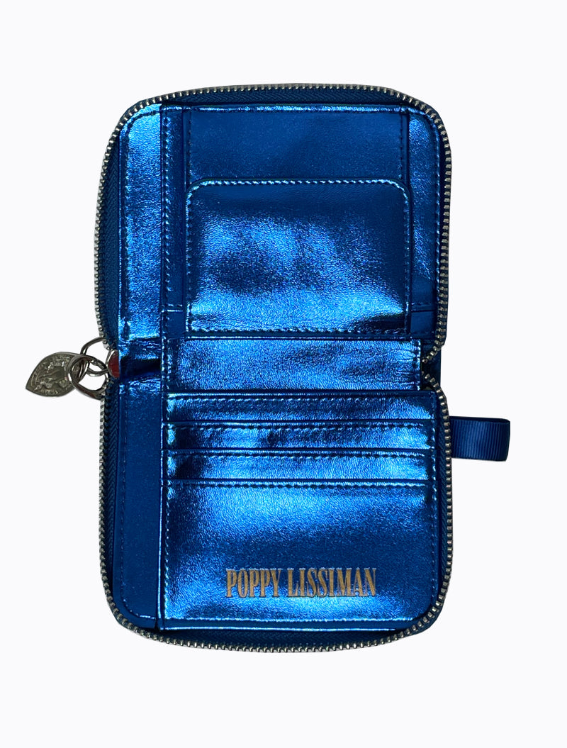 Blue Leather Wallet for Women - LePortefeuille Manon Electric Blue | PAUL MARIUS