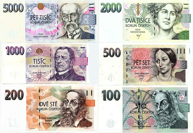 Currency exchange rate: Czech Republic korunas to USD Coins