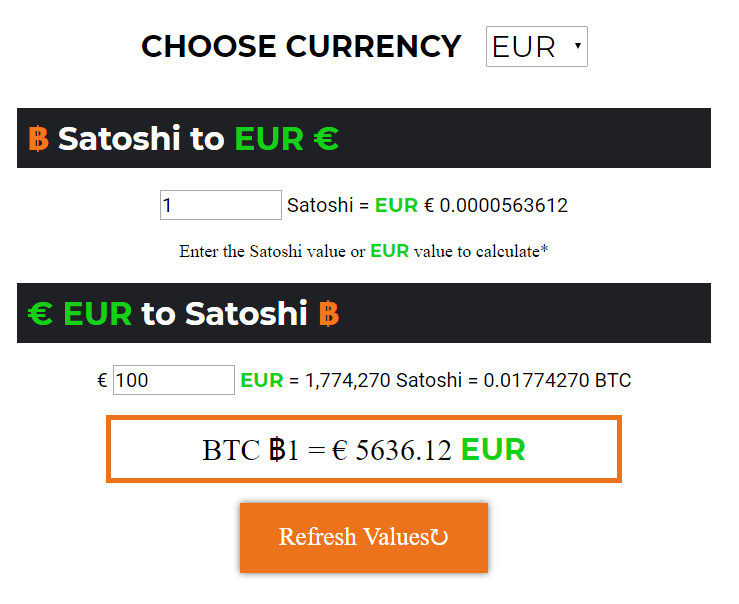 Convert SATOSHI to USD - ADVFN