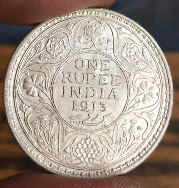 pure silver george v king emperor one rupee india old coin – Karizma Jewels