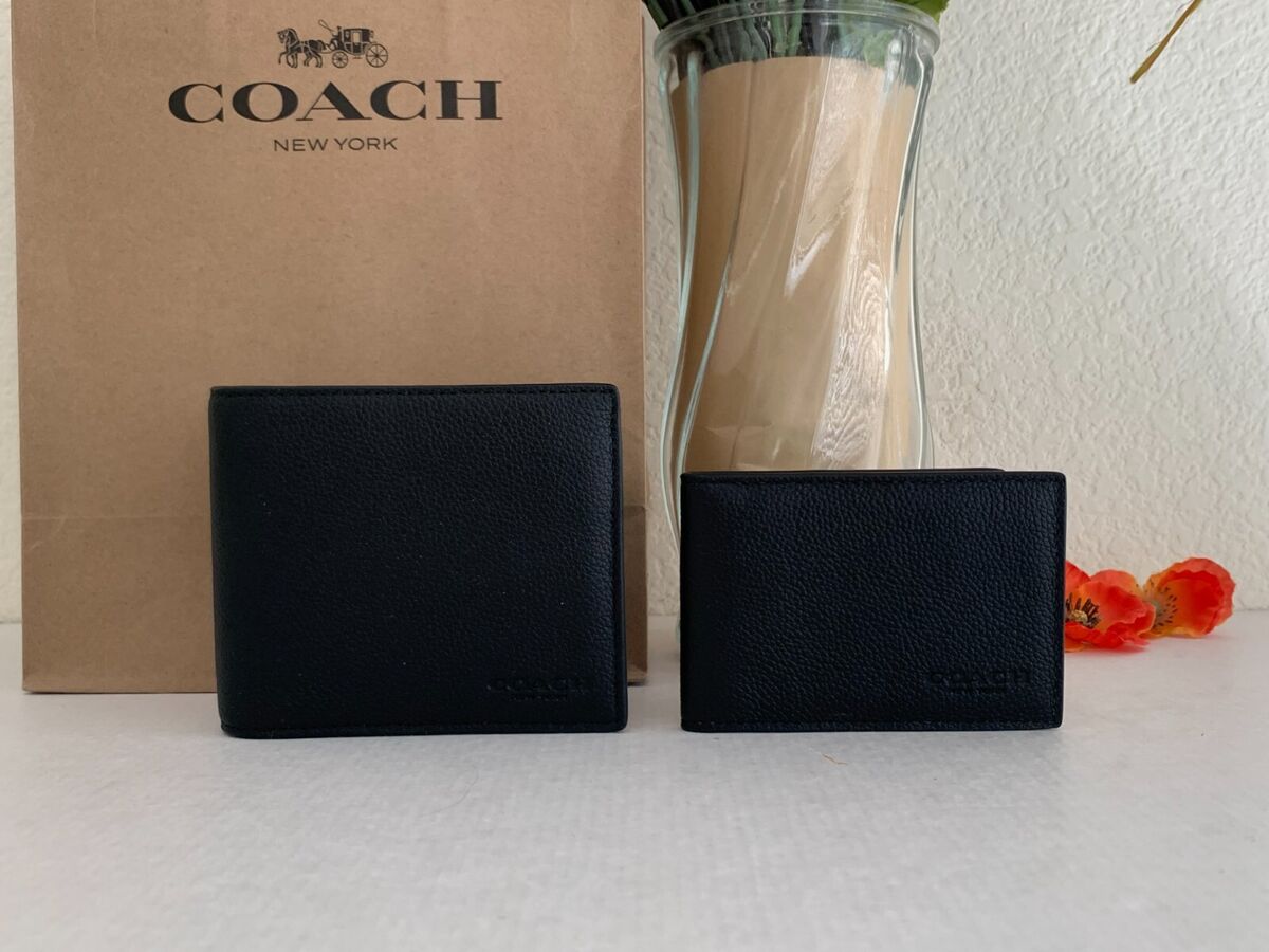 Coach Compact ID Wallet in Sport Calf Leather