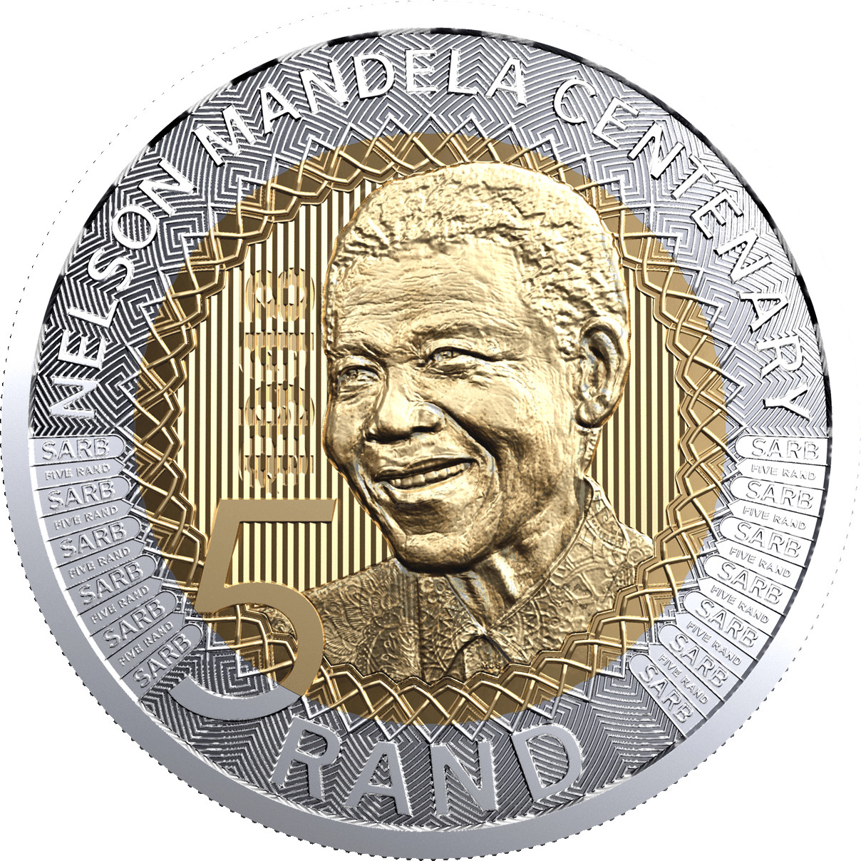 R50 Aluminium Bronze Uncirculated Coin Mandela Centenary