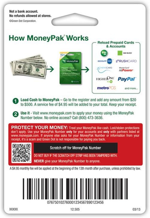 Purchase MoneyPak Cards - Resources at Money on Books