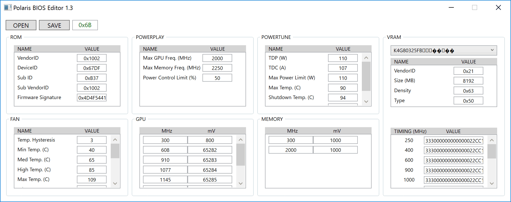 RX 8GB Mining Settings