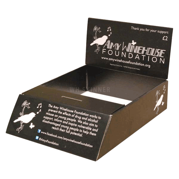 Customize Your Black Charity Coin Collection Boxes