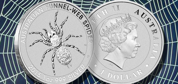 Bullion List - Browse - Silver Coins - 1oz Silver Funnel Web Spider 