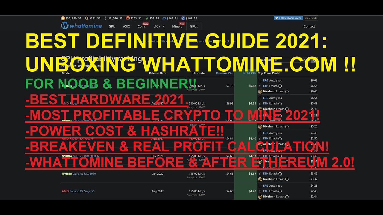 WhatToMine - Crypto coins mining profit calculator compared to Ethereum Classic